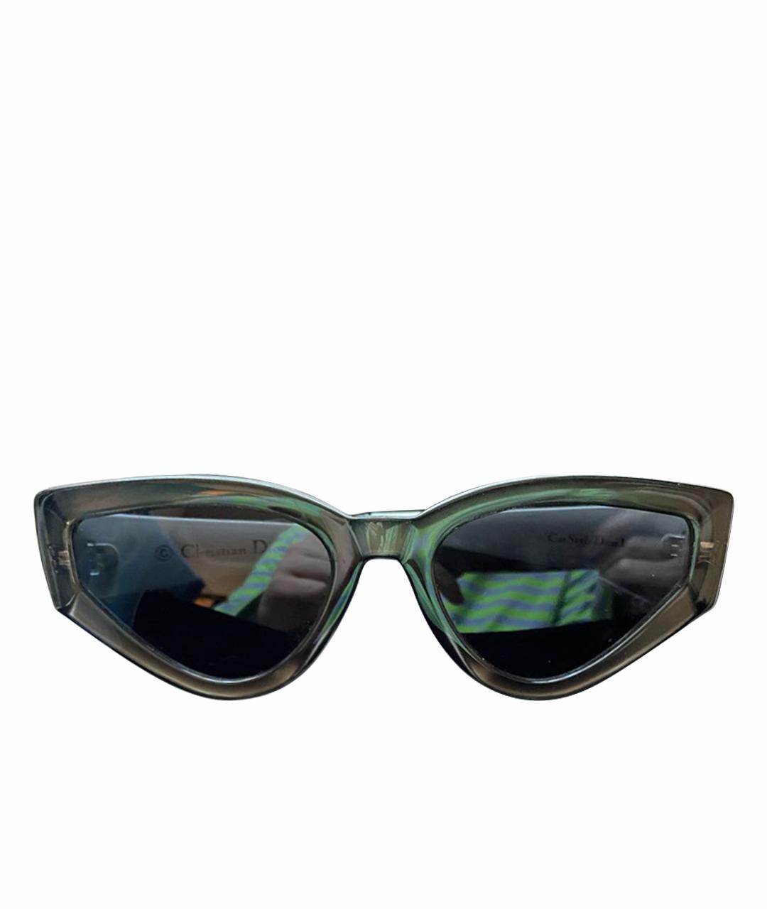CHRISTIAN DIOR PRE-OWNED Антрацитовые пластиковые солнцезащитные очки, фото 1