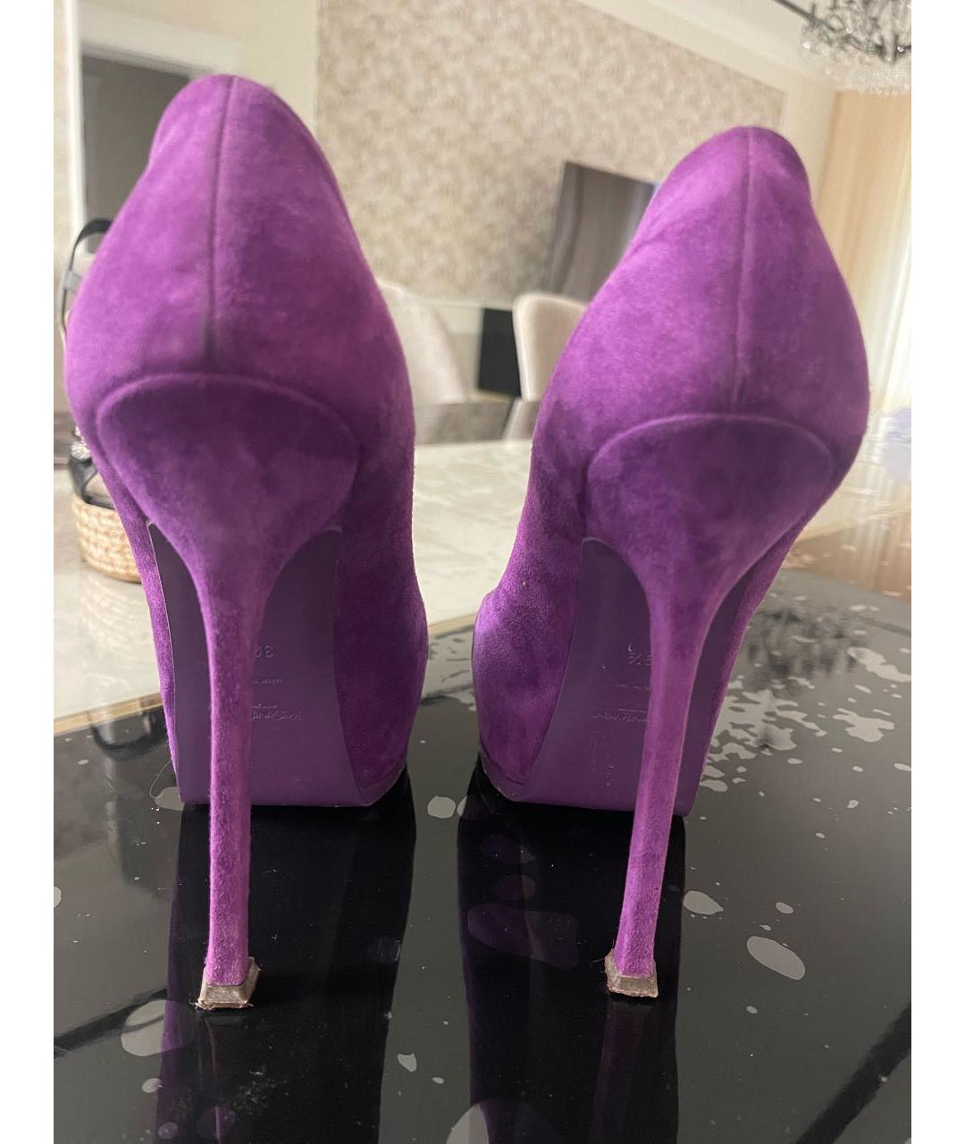 SAINT LAURENT Фиолетовые туфли, фото 4