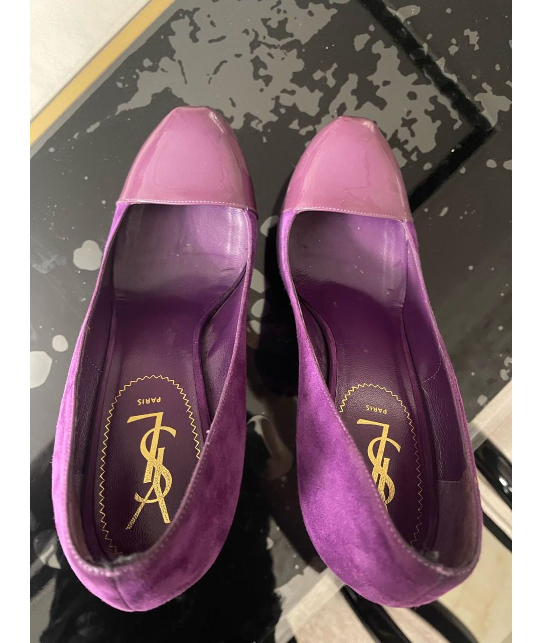 SAINT LAURENT Фиолетовые туфли, фото 3