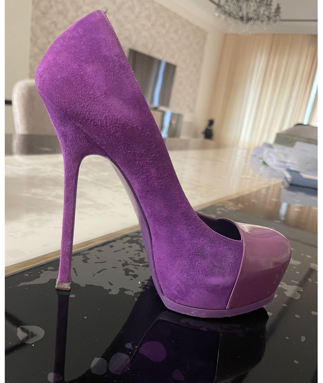 SAINT LAURENT Фиолетовые туфли, фото 5