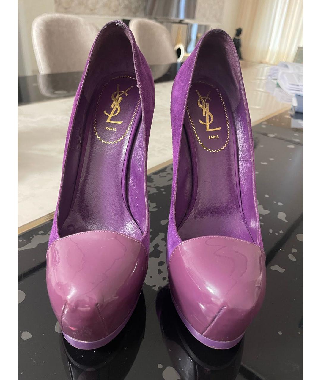 SAINT LAURENT Фиолетовые туфли, фото 2
