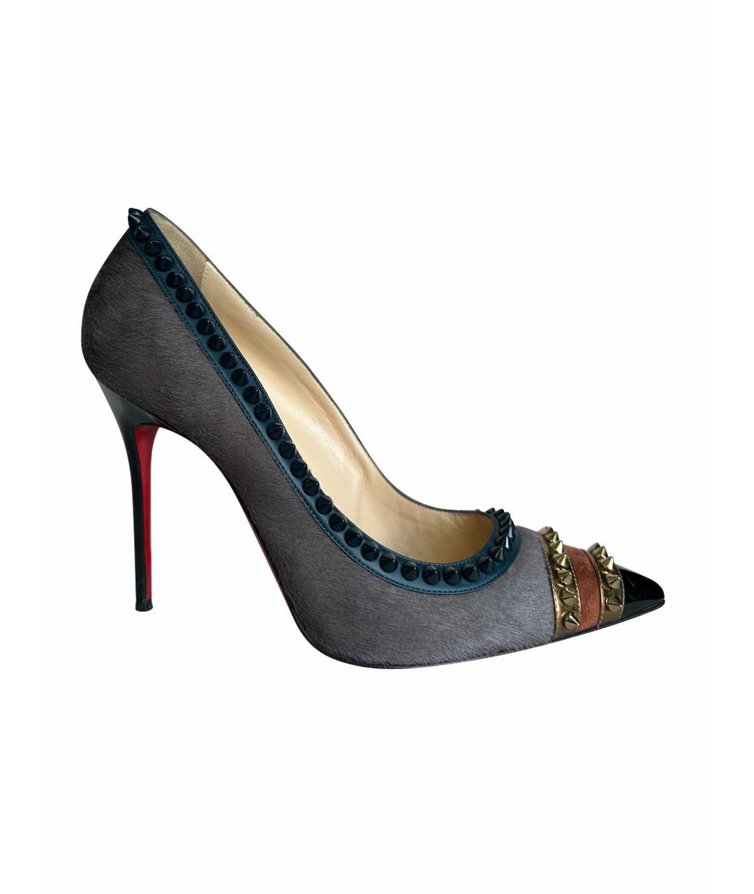 CHRISTIAN LOUBOUTIN Серые туфли из экзотической кожи, фото 1