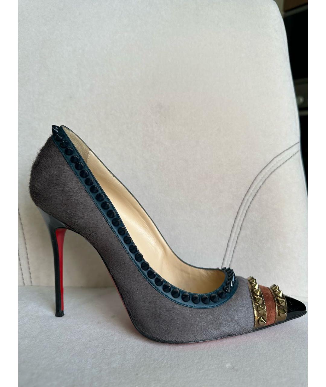 CHRISTIAN LOUBOUTIN Серые туфли из экзотической кожи, фото 6