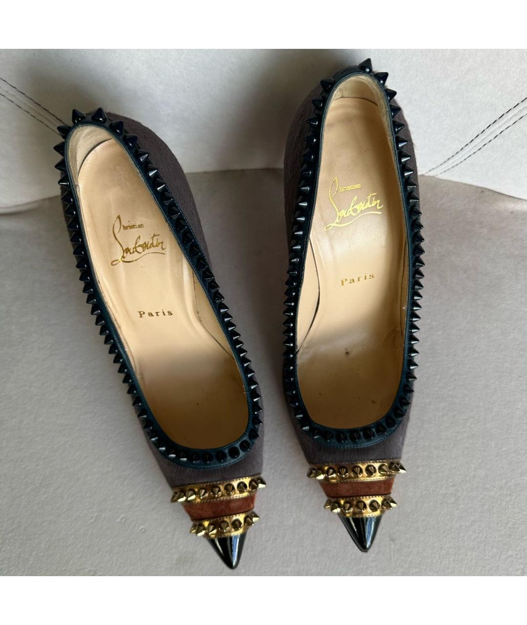 CHRISTIAN LOUBOUTIN Серые туфли из экзотической кожи, фото 3