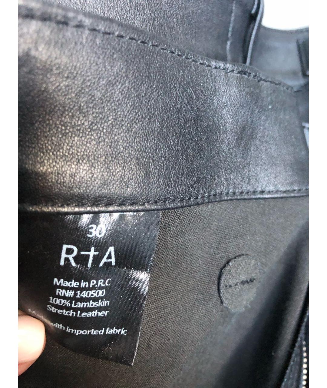 RTA Черные кожаные брюки узкие, фото 5