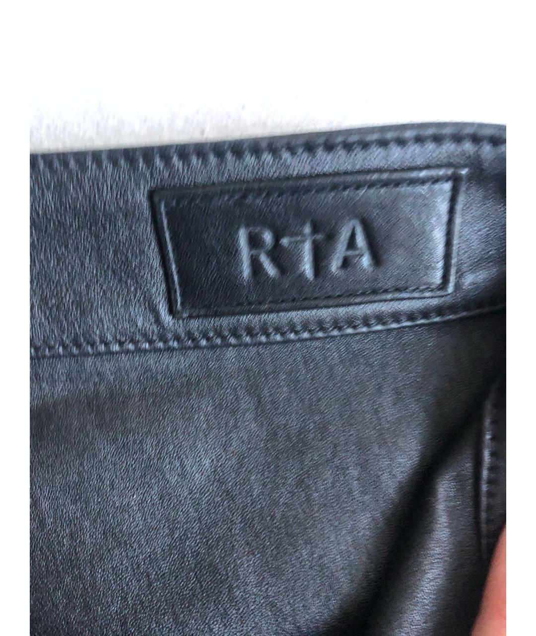 RTA Черные кожаные брюки узкие, фото 6