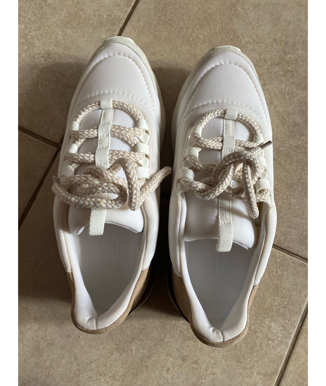 HERMES PRE-OWNED Белые текстильные кроссовки, фото 3