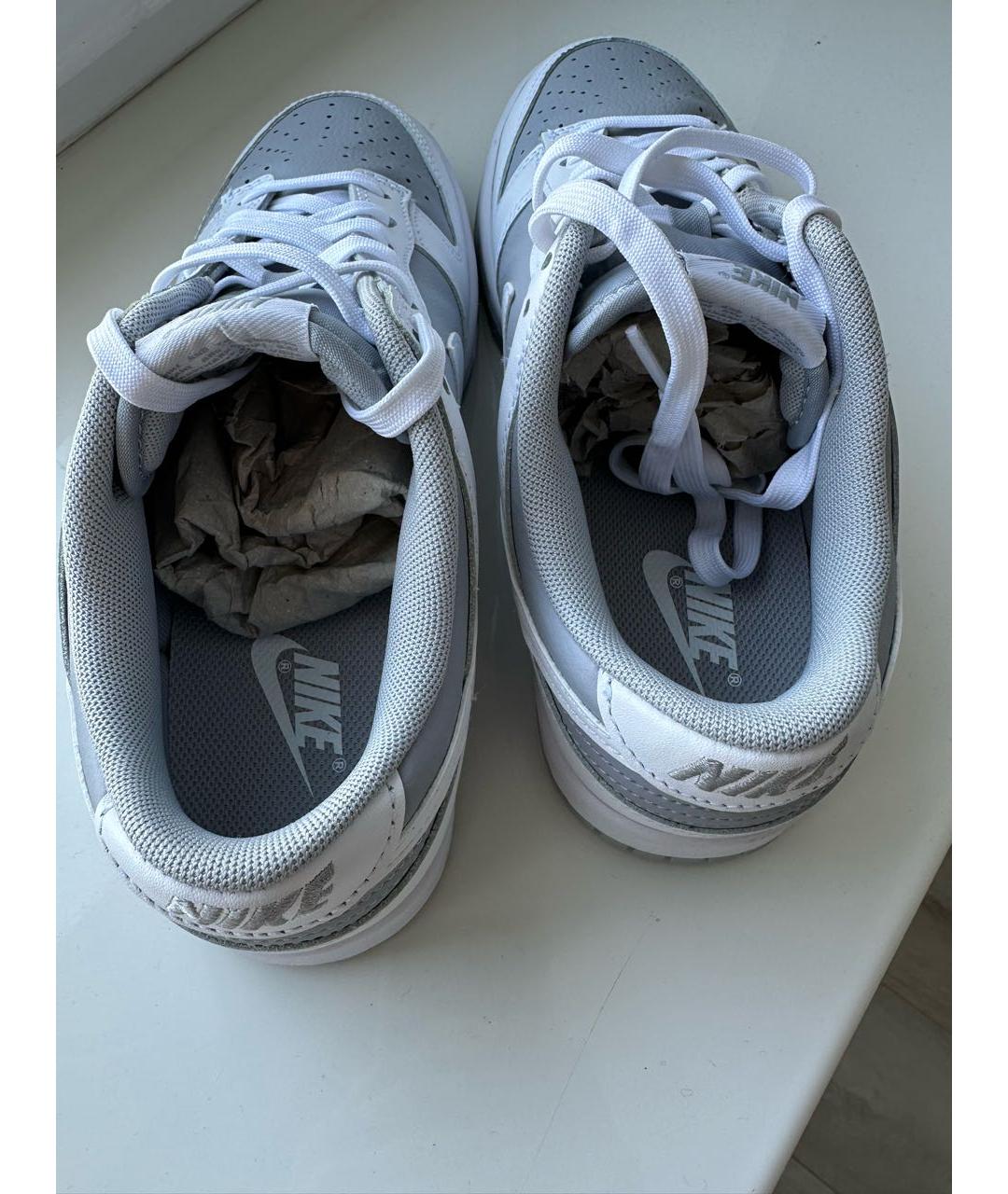 NIKE Серые кожаные кроссовки, фото 4