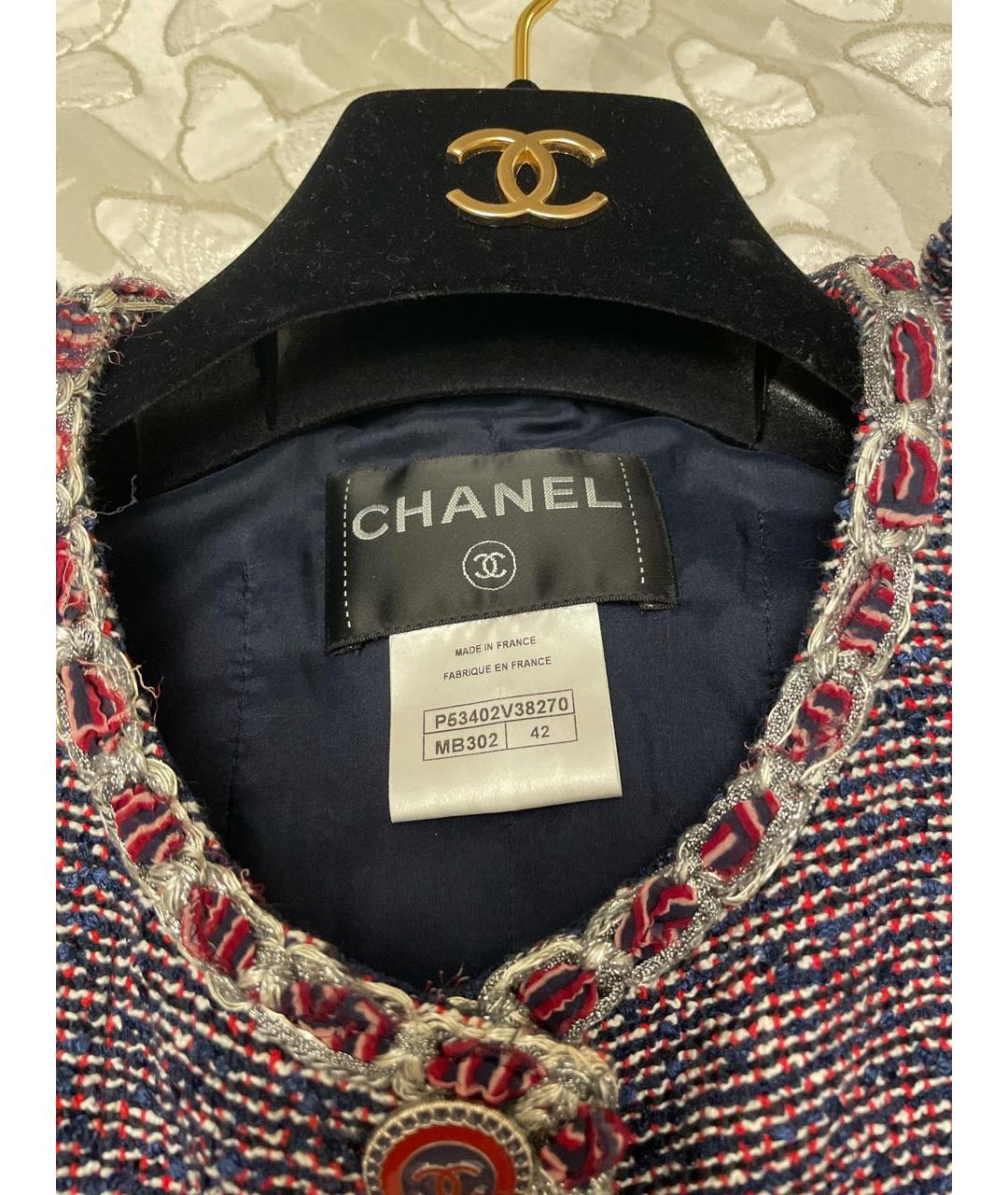 CHANEL PRE-OWNED Бордовый твидовый костюм с юбками, фото 6