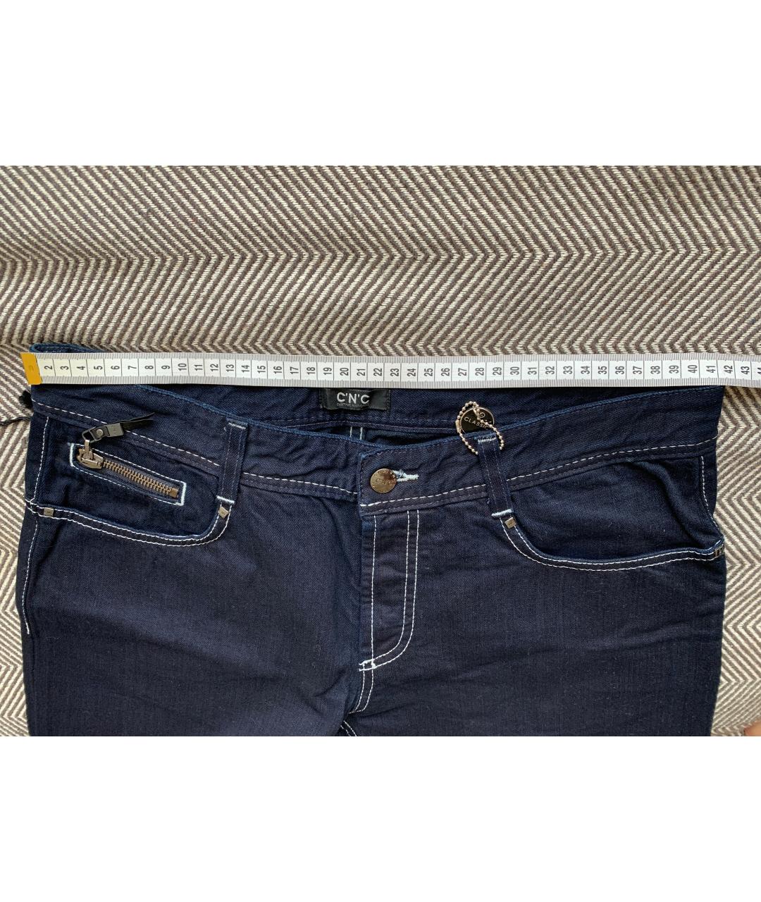 COSTUME NATIONAL Темно-синие хлопковые прямые джинсы, фото 2