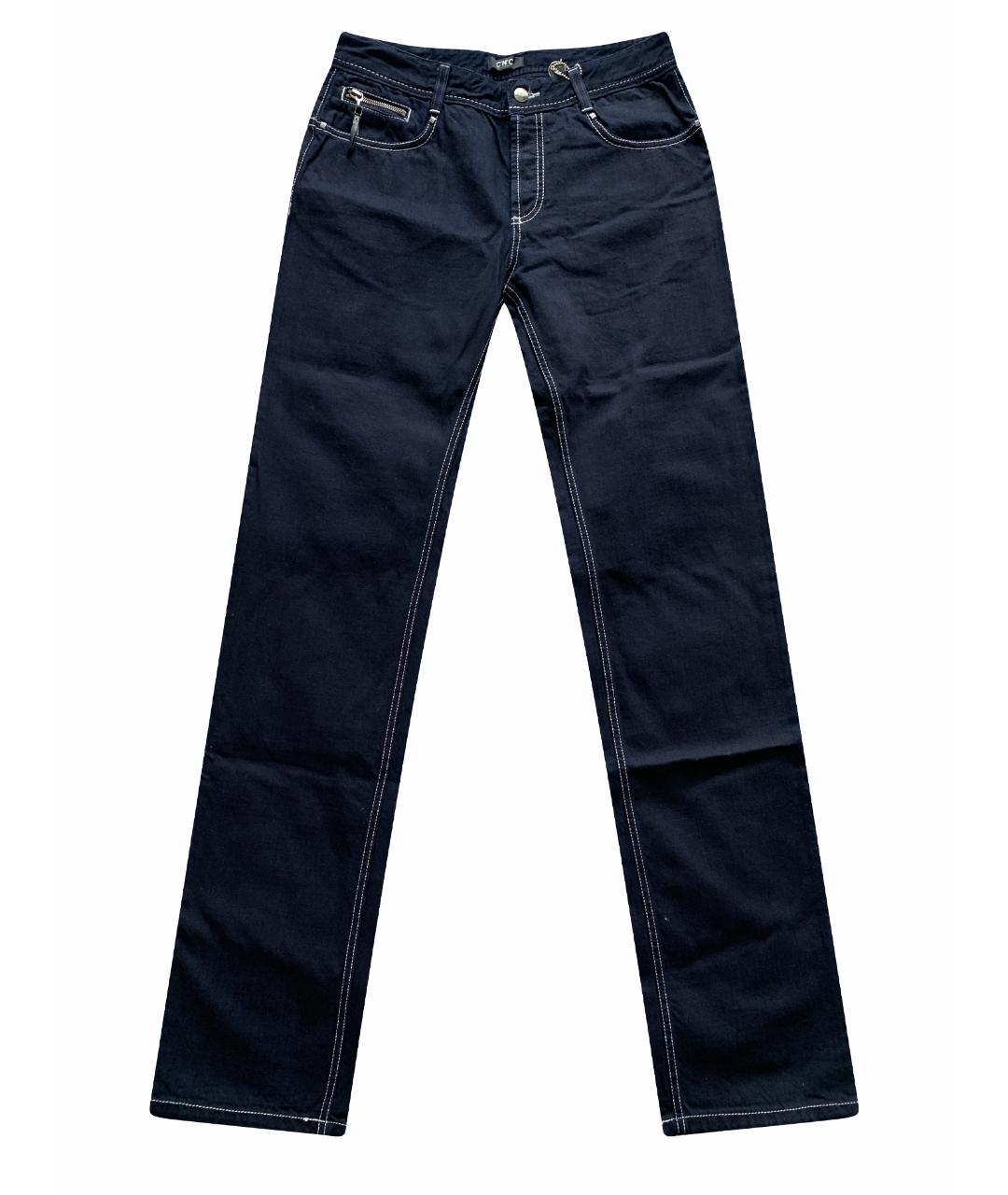 COSTUME NATIONAL Темно-синие хлопковые прямые джинсы, фото 1