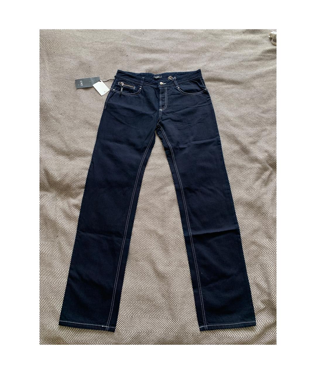 COSTUME NATIONAL Темно-синие хлопковые прямые джинсы, фото 8