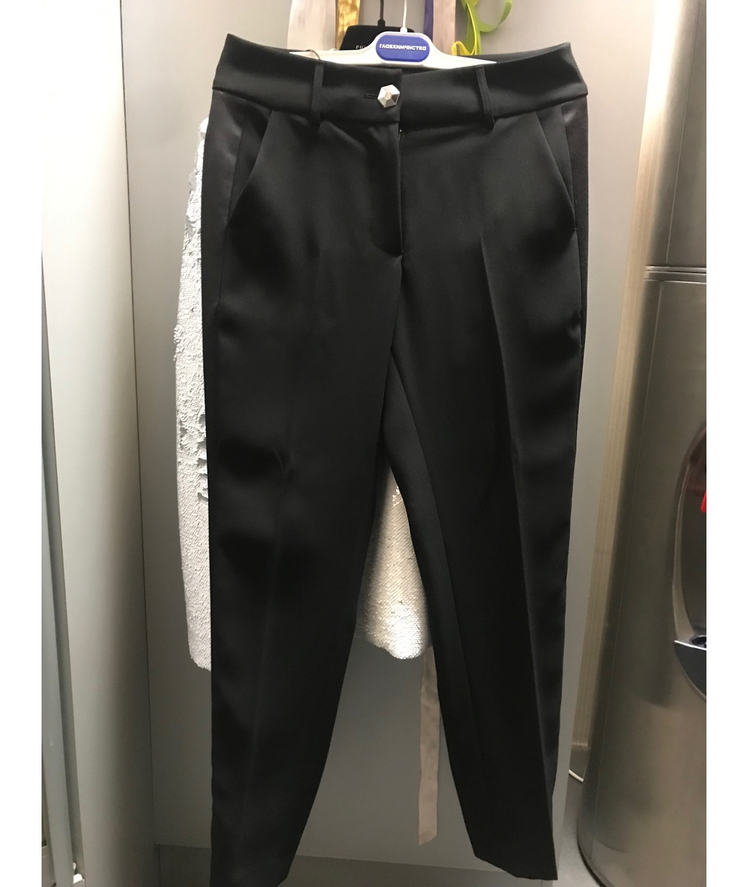 PHILIPP PLEIN Черные вискозные брюки узкие, фото 5