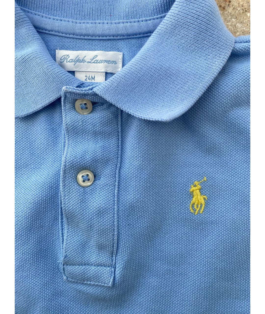 RALPH LAUREN Голубая хлопковая детская рубашка, фото 4