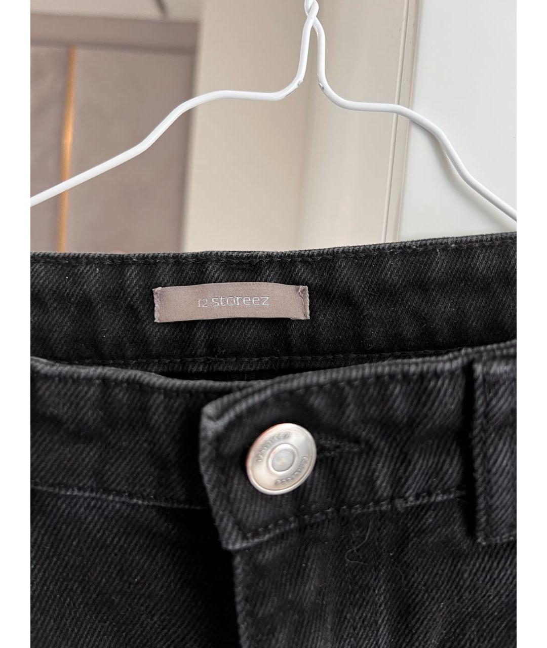 12 STOREEZ Черные хлопковые прямые джинсы, фото 4