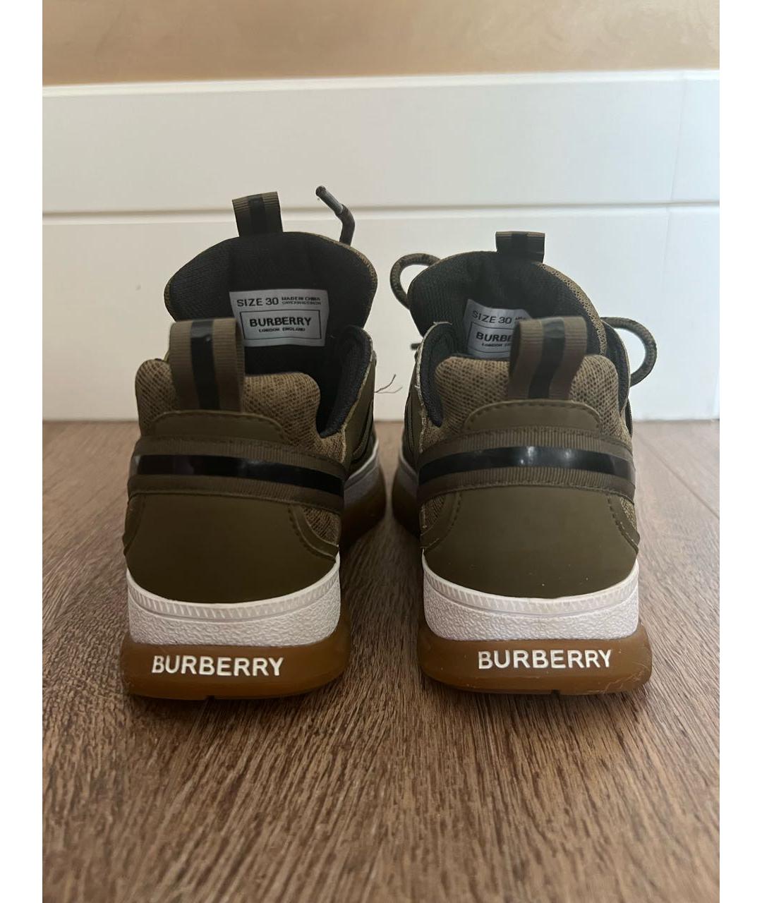 BURBERRY Хаки кеды, фото 4