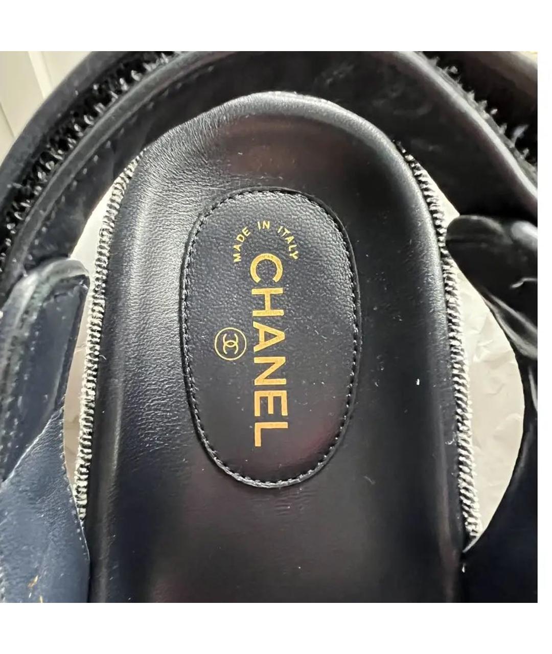 CHANEL Серые текстильные сандалии, фото 6