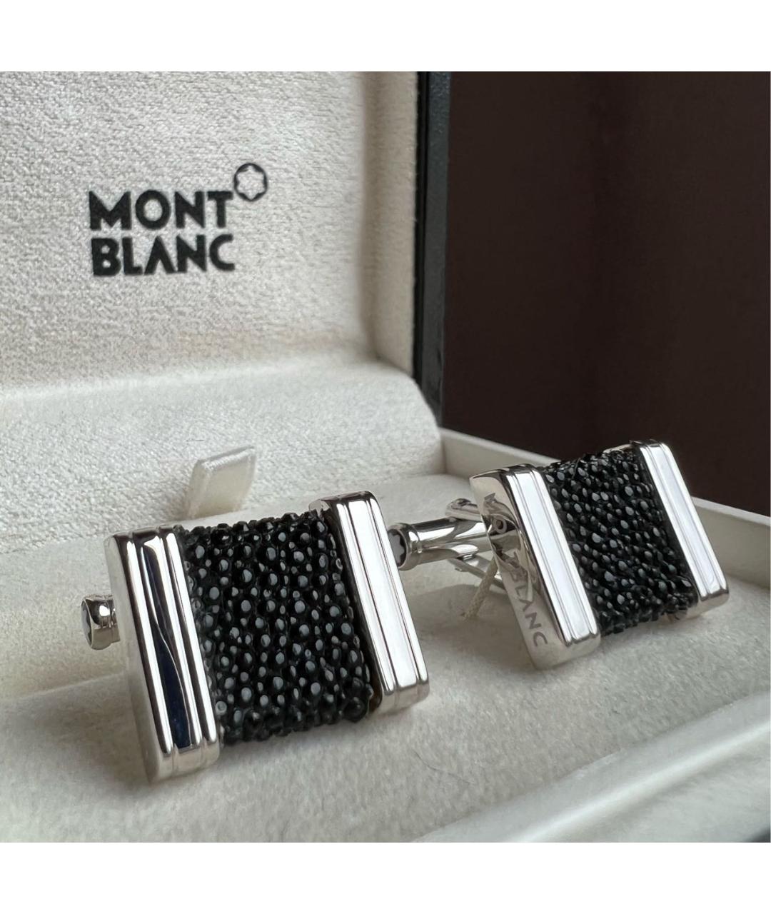 MONTBLANC Черные серебряные запонки, фото 4