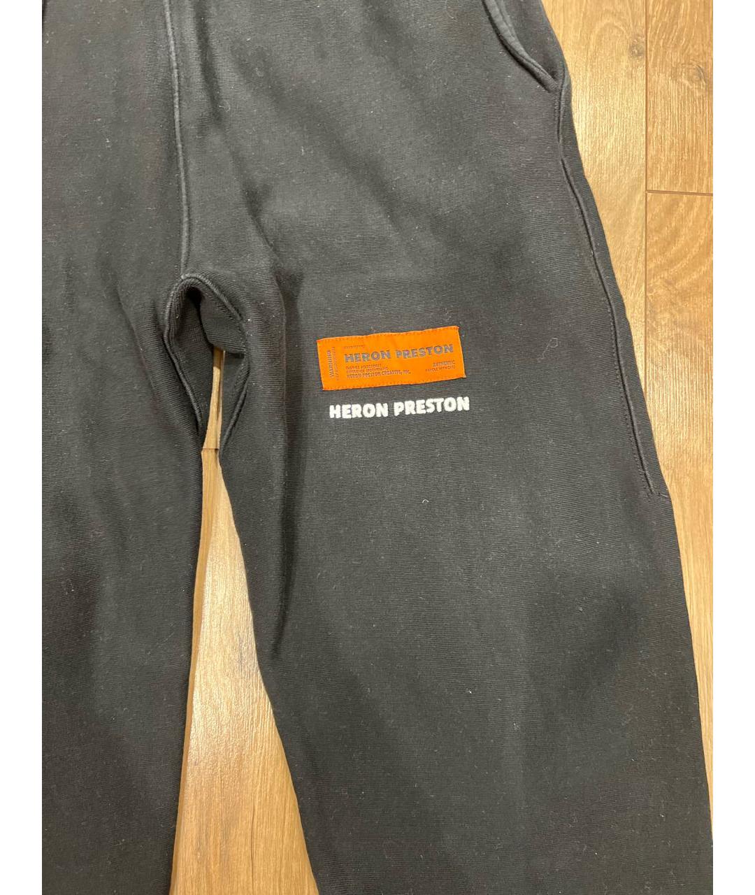 HERON PRESTON Черные хлопковые повседневные брюки, фото 3