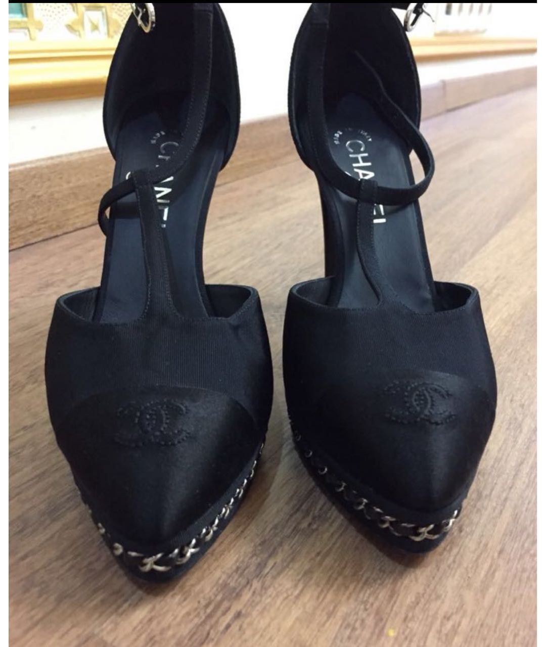 CHANEL PRE-OWNED Черные текстильные туфли, фото 2