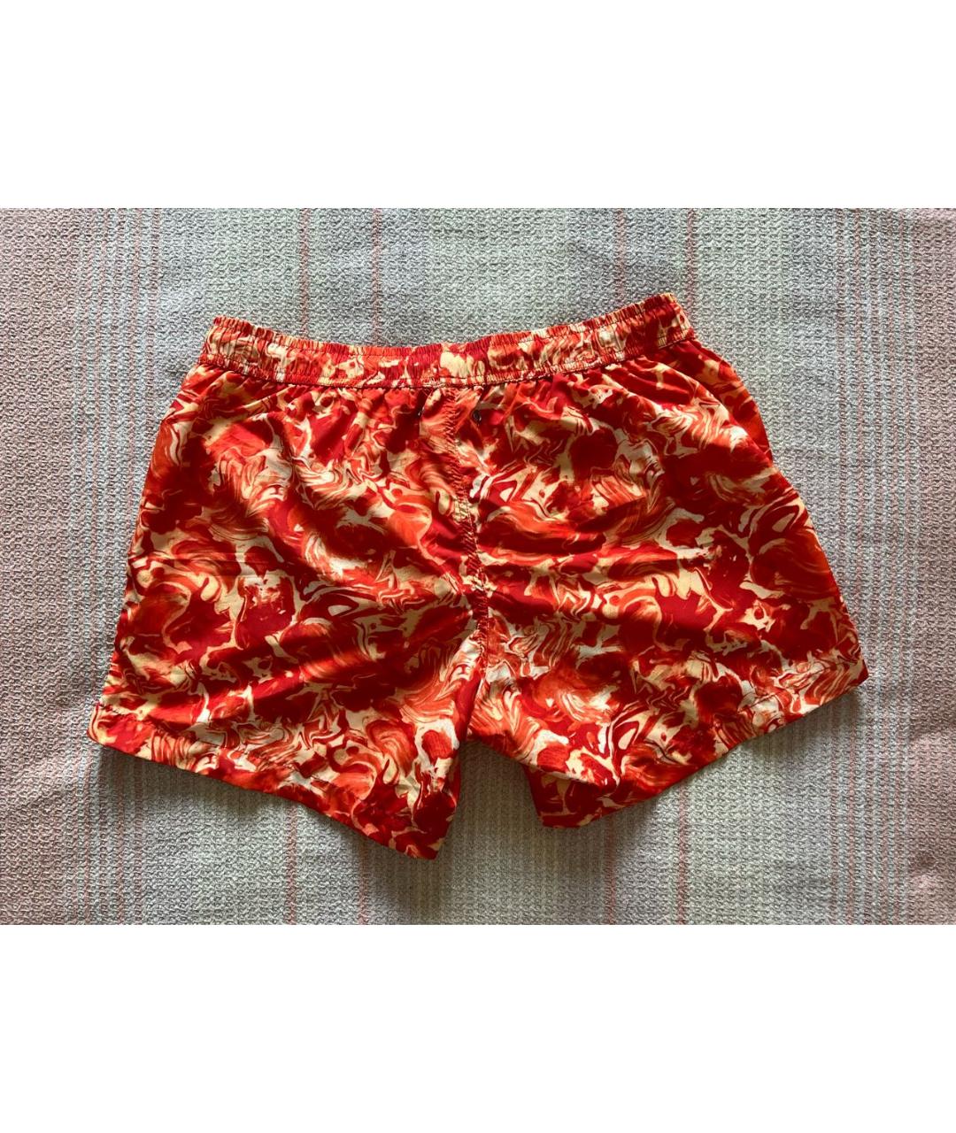 BIKKEMBERGS Оранжевое полиэстеровые шорты, фото 2