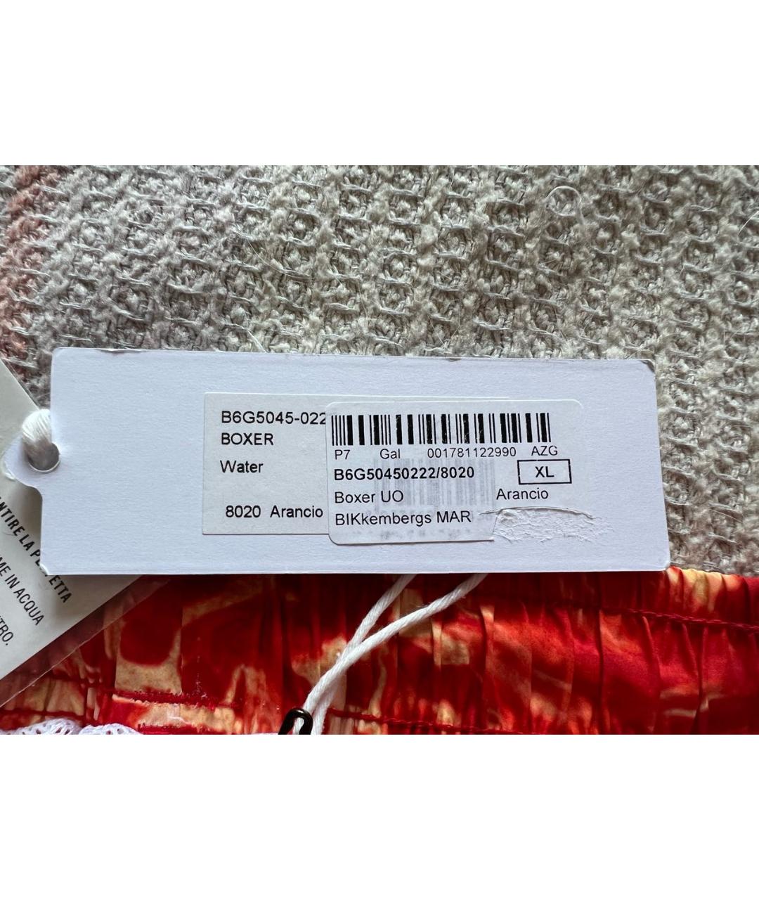 BIKKEMBERGS Оранжевое полиэстеровые шорты, фото 5