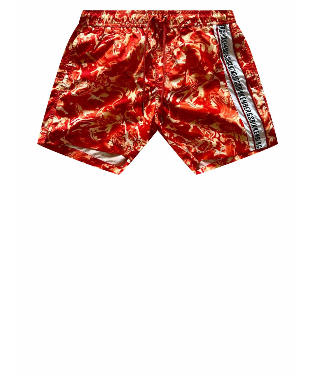 BIKKEMBERGS Оранжевое полиэстеровые шорты, фото 1