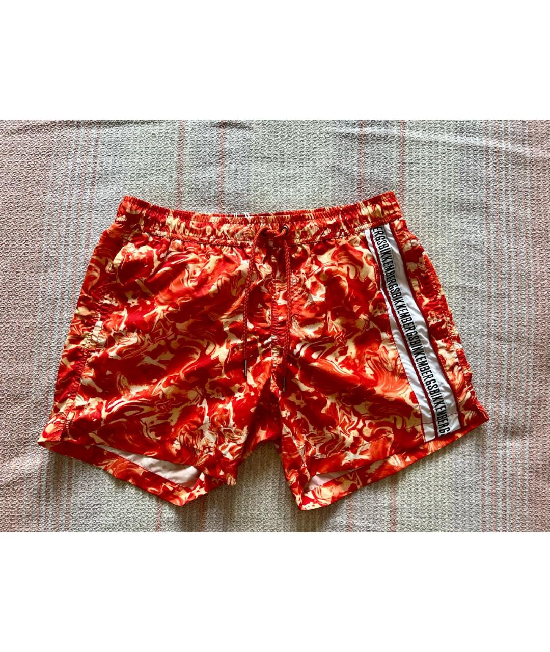 BIKKEMBERGS Оранжевое полиэстеровые шорты, фото 6