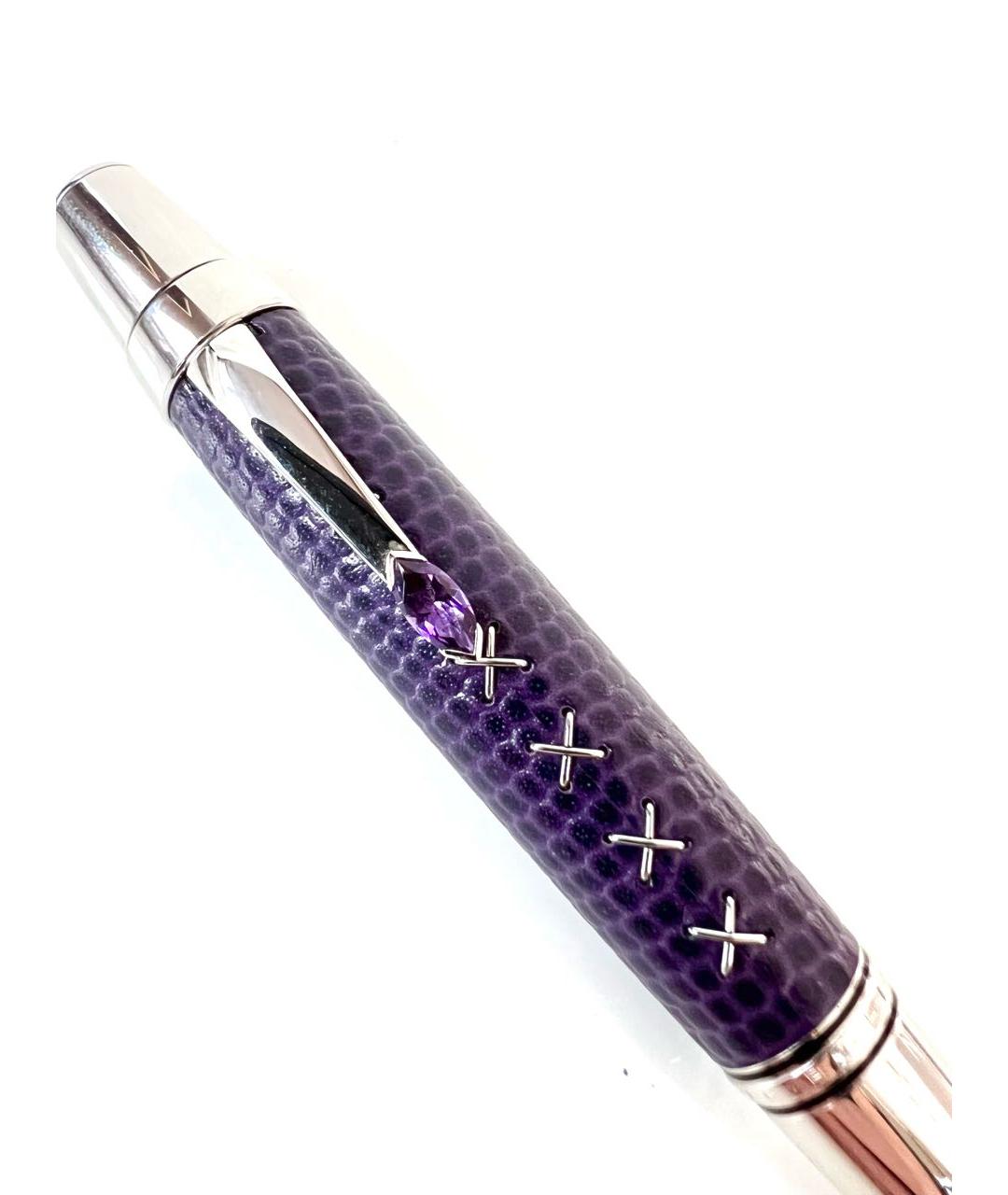 MONTBLANC Фиолетовая шариковая ручка из экзотической кожи, фото 2