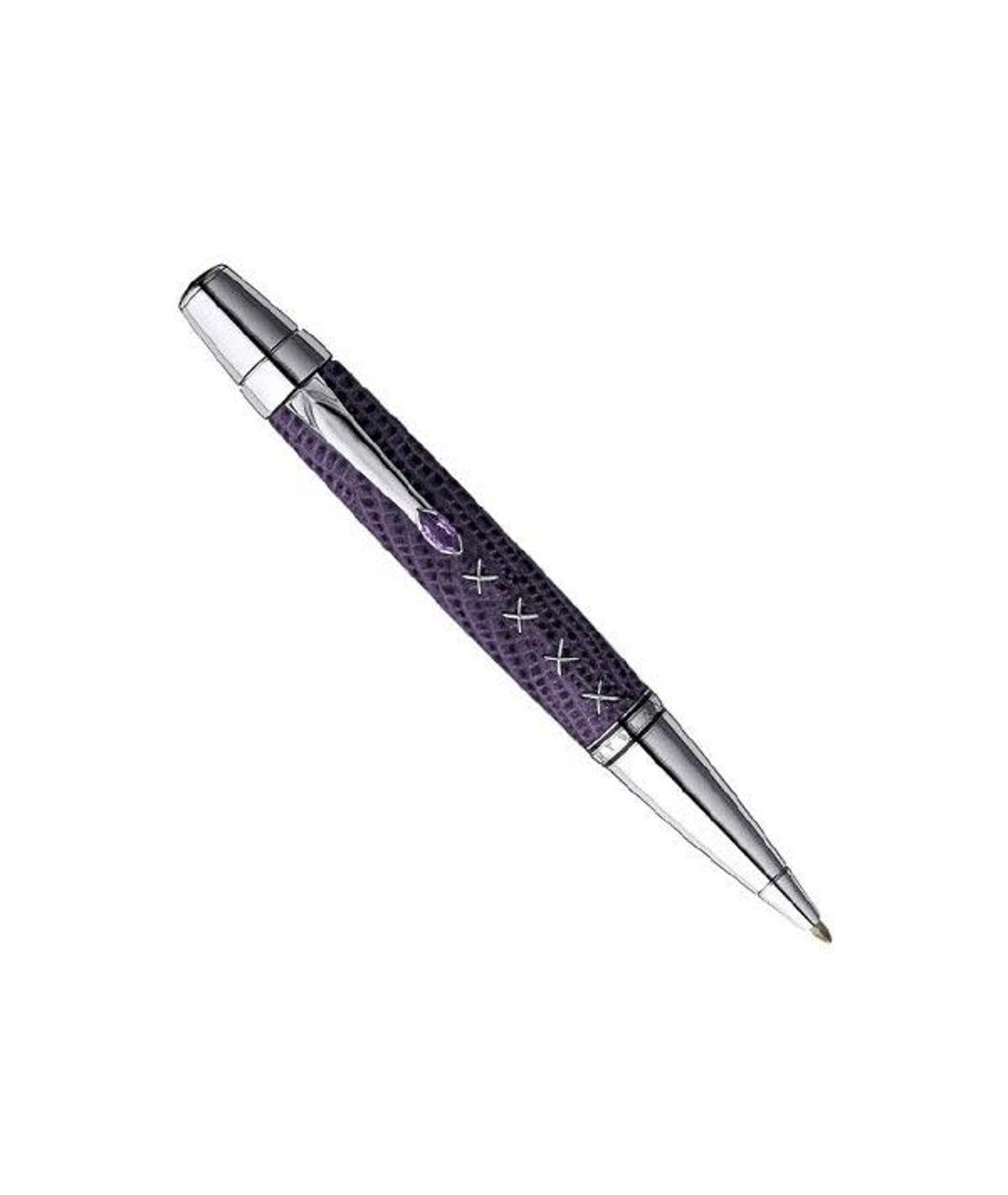 MONTBLANC Фиолетовая шариковая ручка из экзотической кожи, фото 1