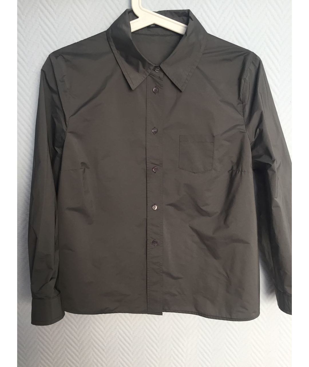 JIL SANDER NAVY Антрацитовая полиэстеровая рубашка/блузка, фото 5