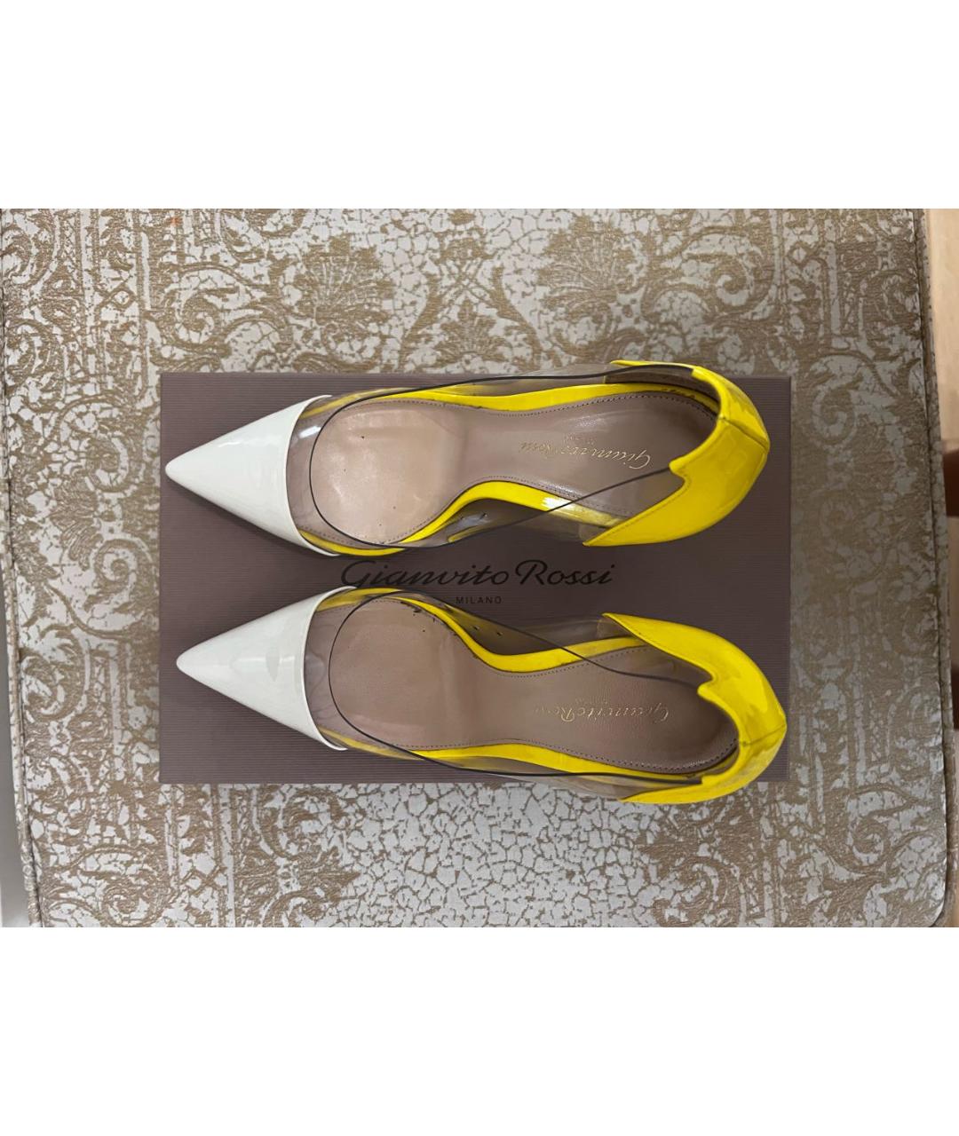 GIANVITO ROSSI Желтые туфли из лакированной кожи, фото 3