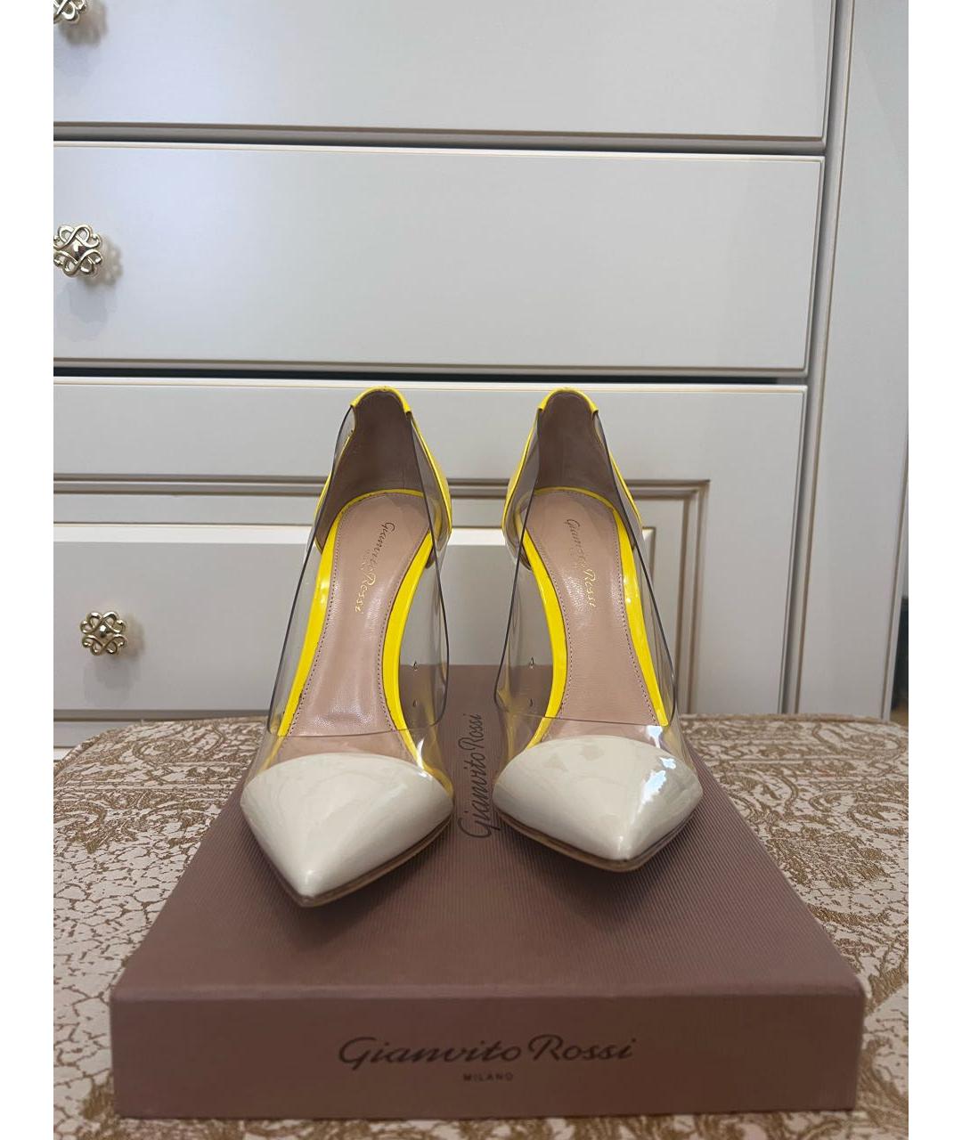 GIANVITO ROSSI Желтые туфли из лакированной кожи, фото 2
