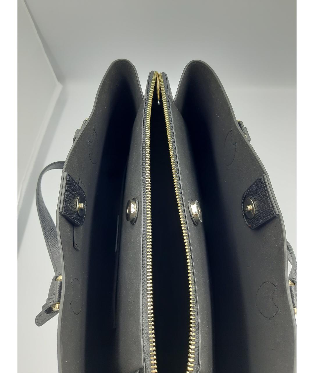 FURLA Черная кожаная сумка тоут, фото 9