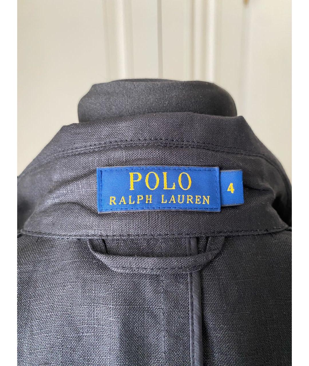 POLO RALPH LAUREN Антрацитовый льняной тренч/плащ, фото 4