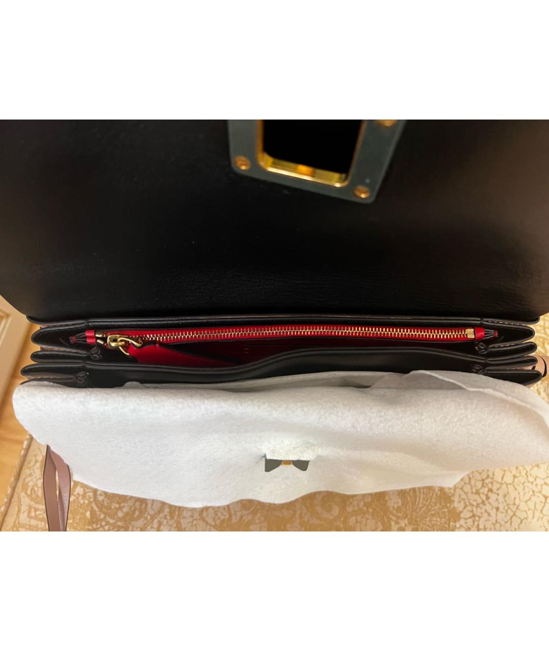 VALENTINO Бежевая кожаная сумка с короткими ручками, фото 9