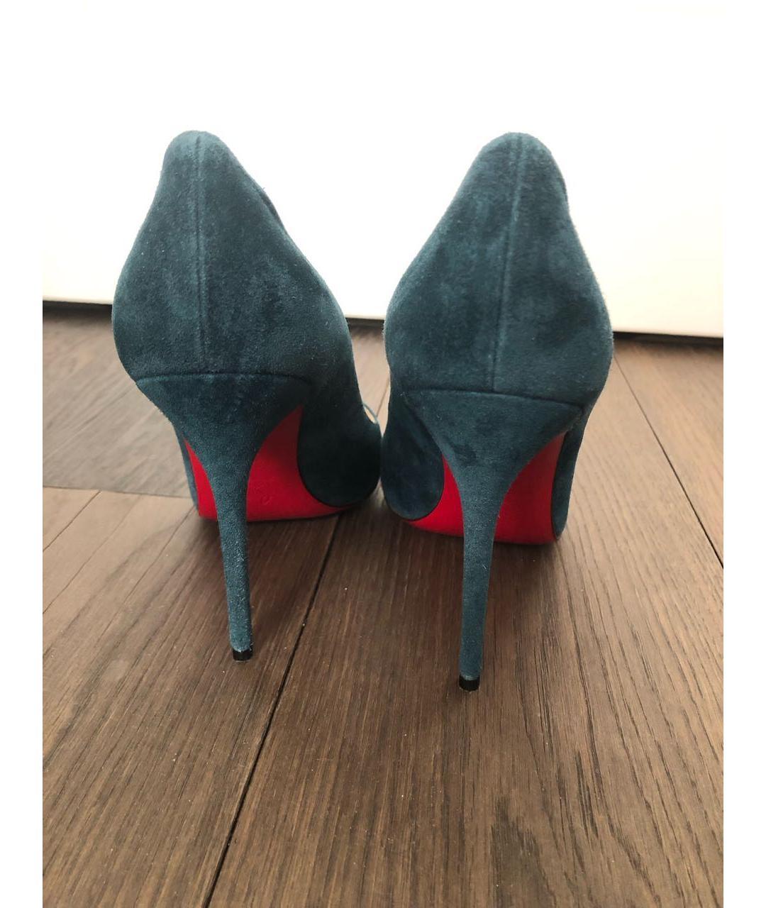 CHRISTIAN LOUBOUTIN Синие замшевые туфли, фото 4