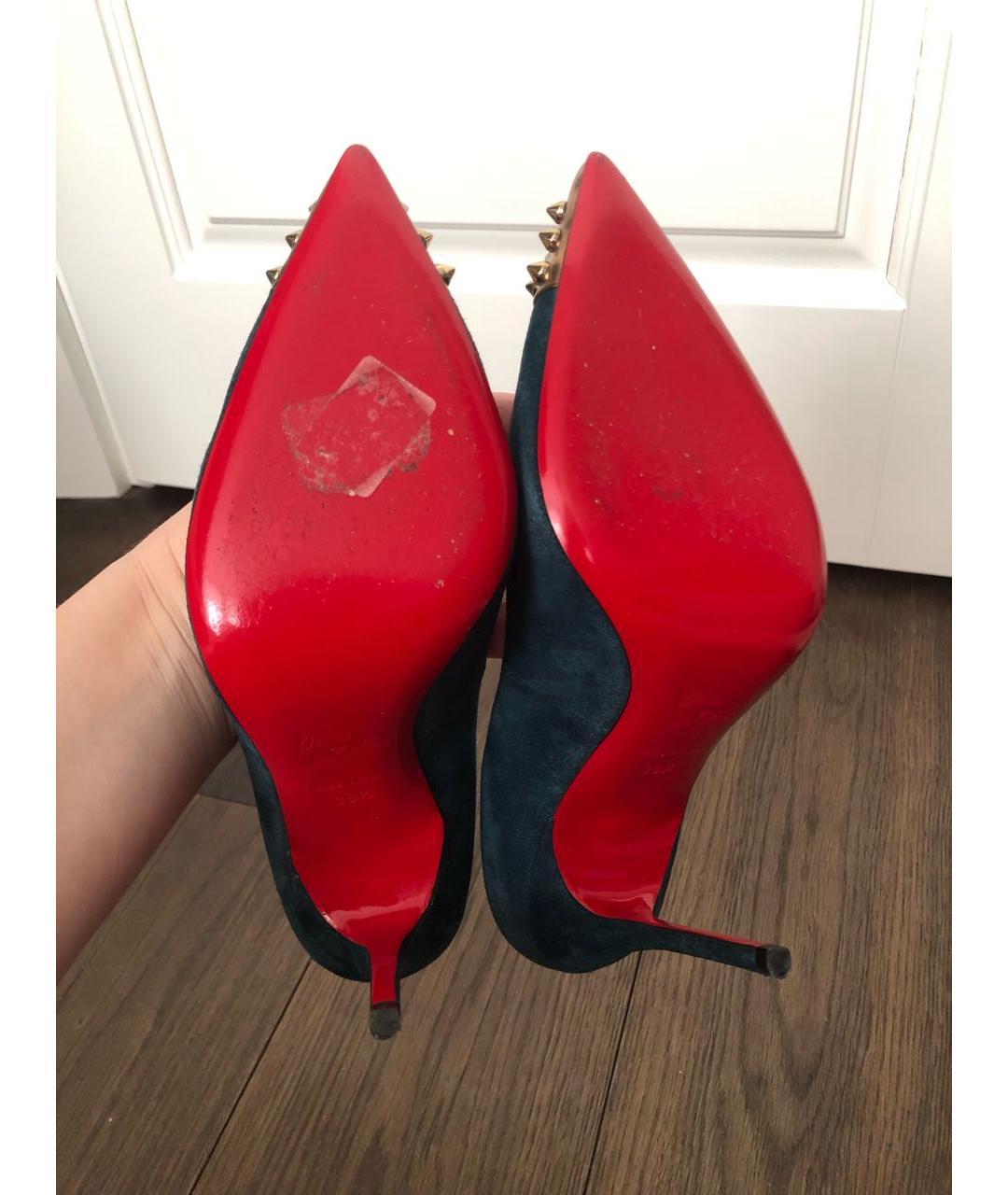 CHRISTIAN LOUBOUTIN Синие замшевые туфли, фото 5