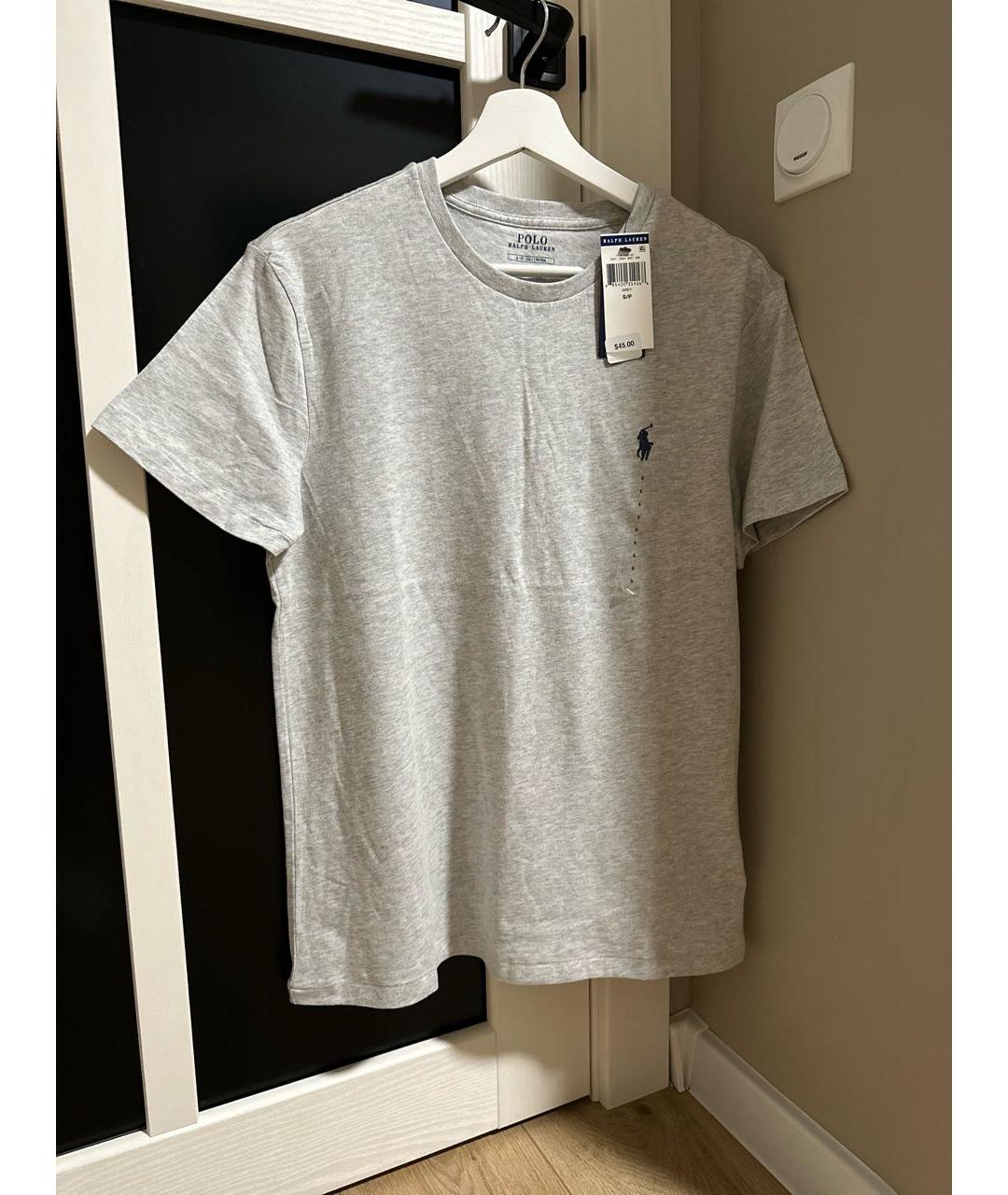 POLO RALPH LAUREN Серая хлопковая футболка, фото 6