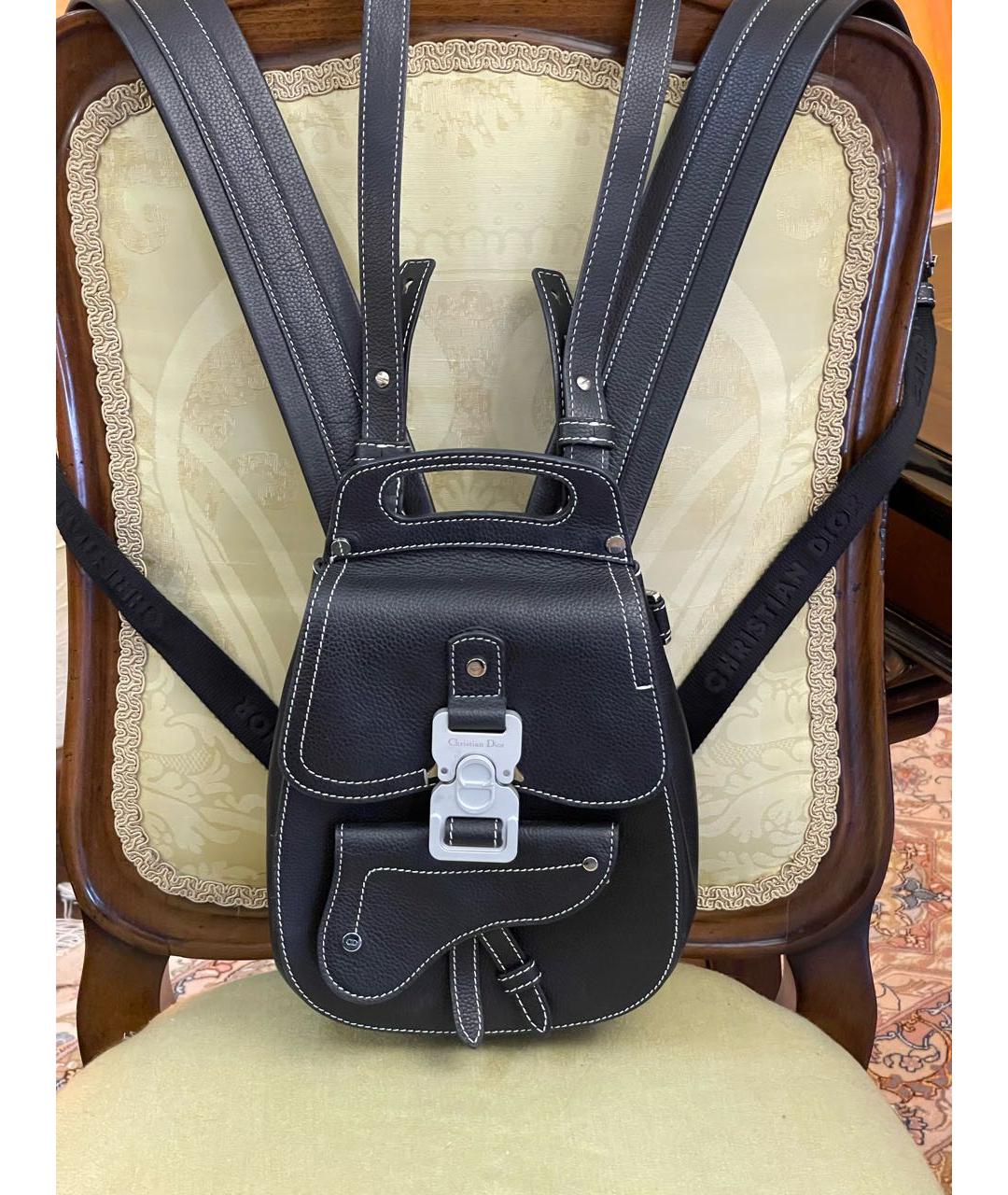 CHRISTIAN DIOR PRE-OWNED Черный кожаный рюкзак, фото 6