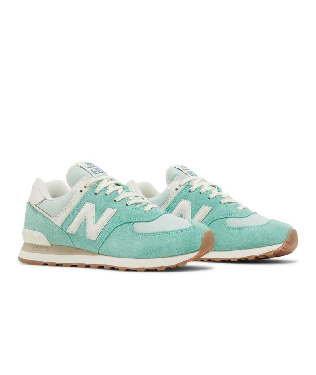 NEW BALANCE Бирюзовые замшевые кроссовки, фото 2