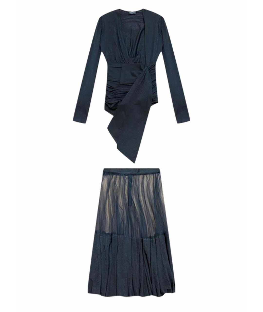 ELISABETTA FRANCHI Черный полиэстеровый костюм с юбками, фото 1