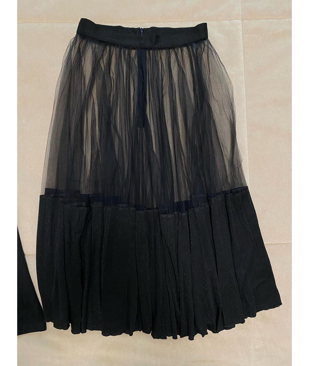 ELISABETTA FRANCHI Черный полиэстеровый костюм с юбками, фото 4