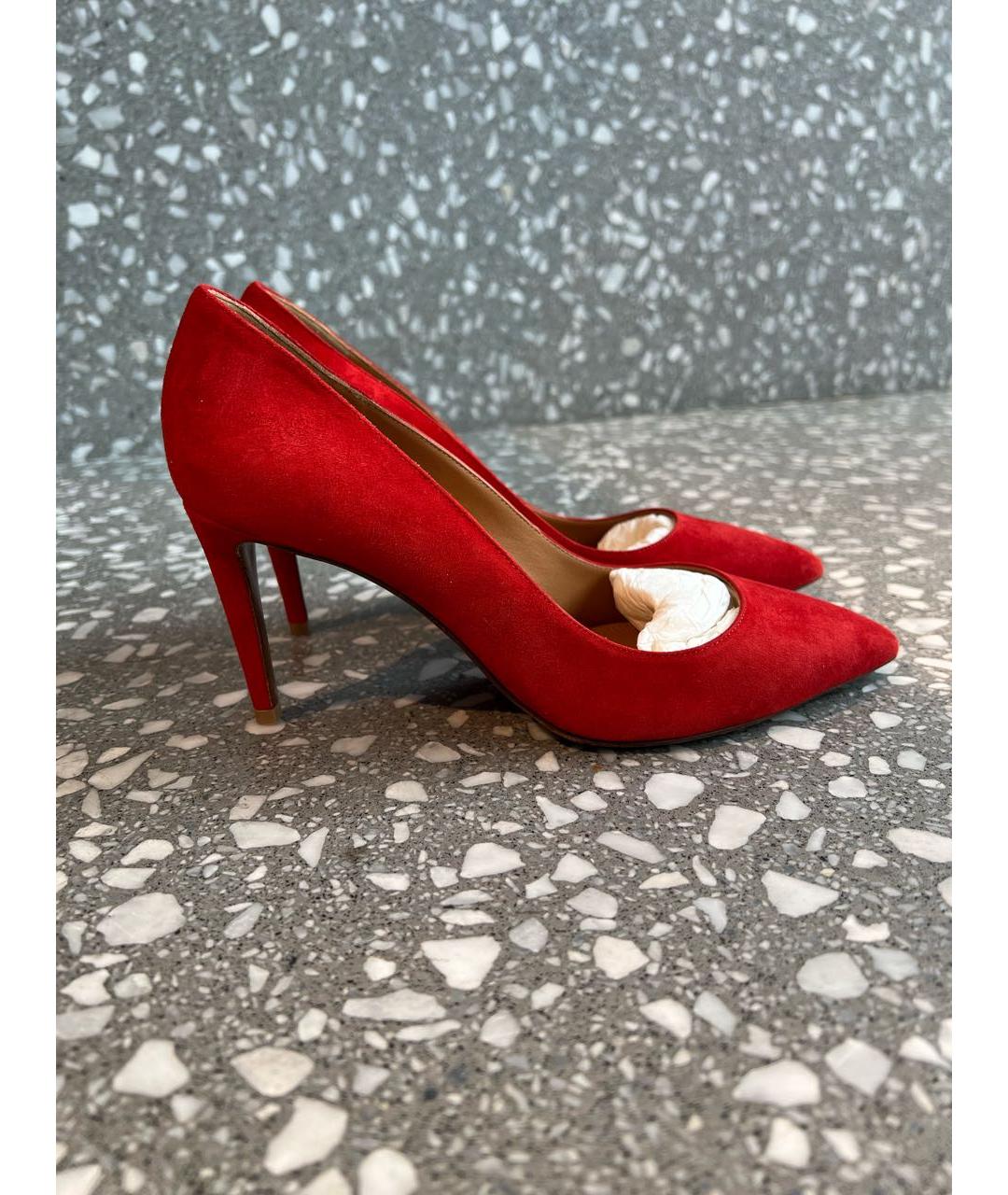 RALPH LAUREN PURPLE LABEL Красные замшевые туфли, фото 5