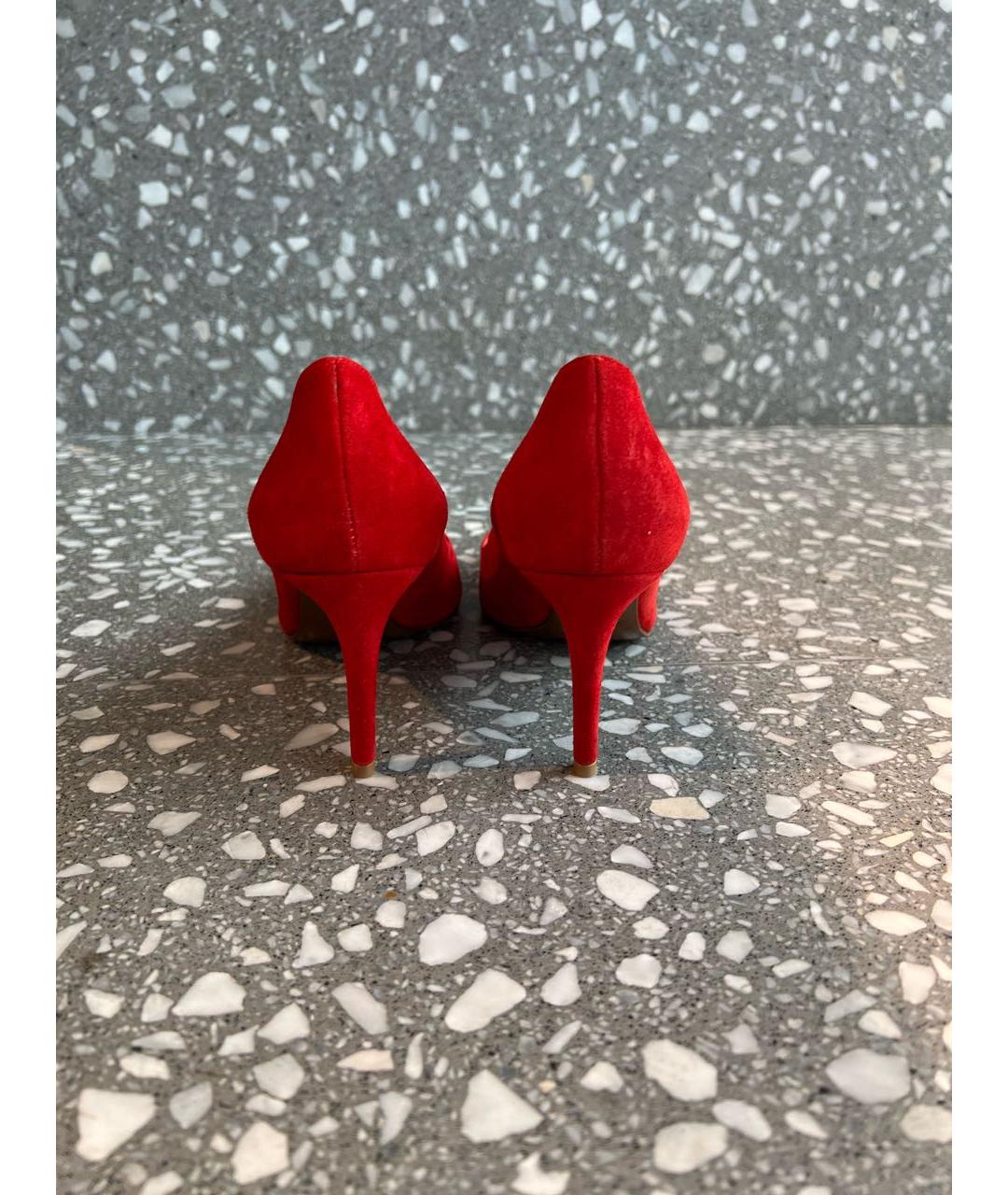 RALPH LAUREN PURPLE LABEL Красные замшевые туфли, фото 4