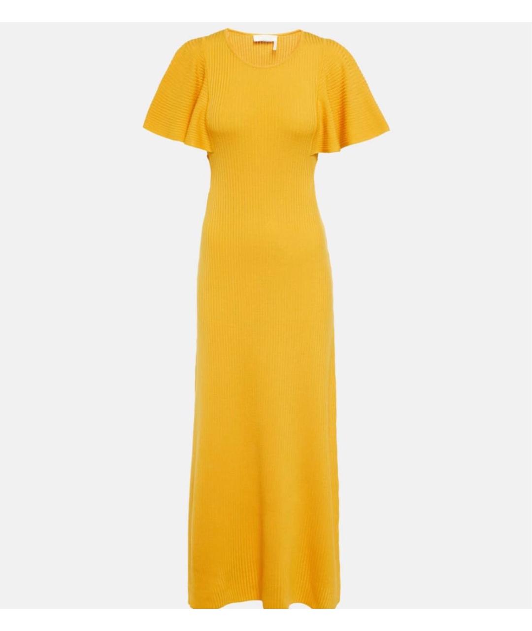 CHLOE Желтое шерстяное вечернее платье, фото 6