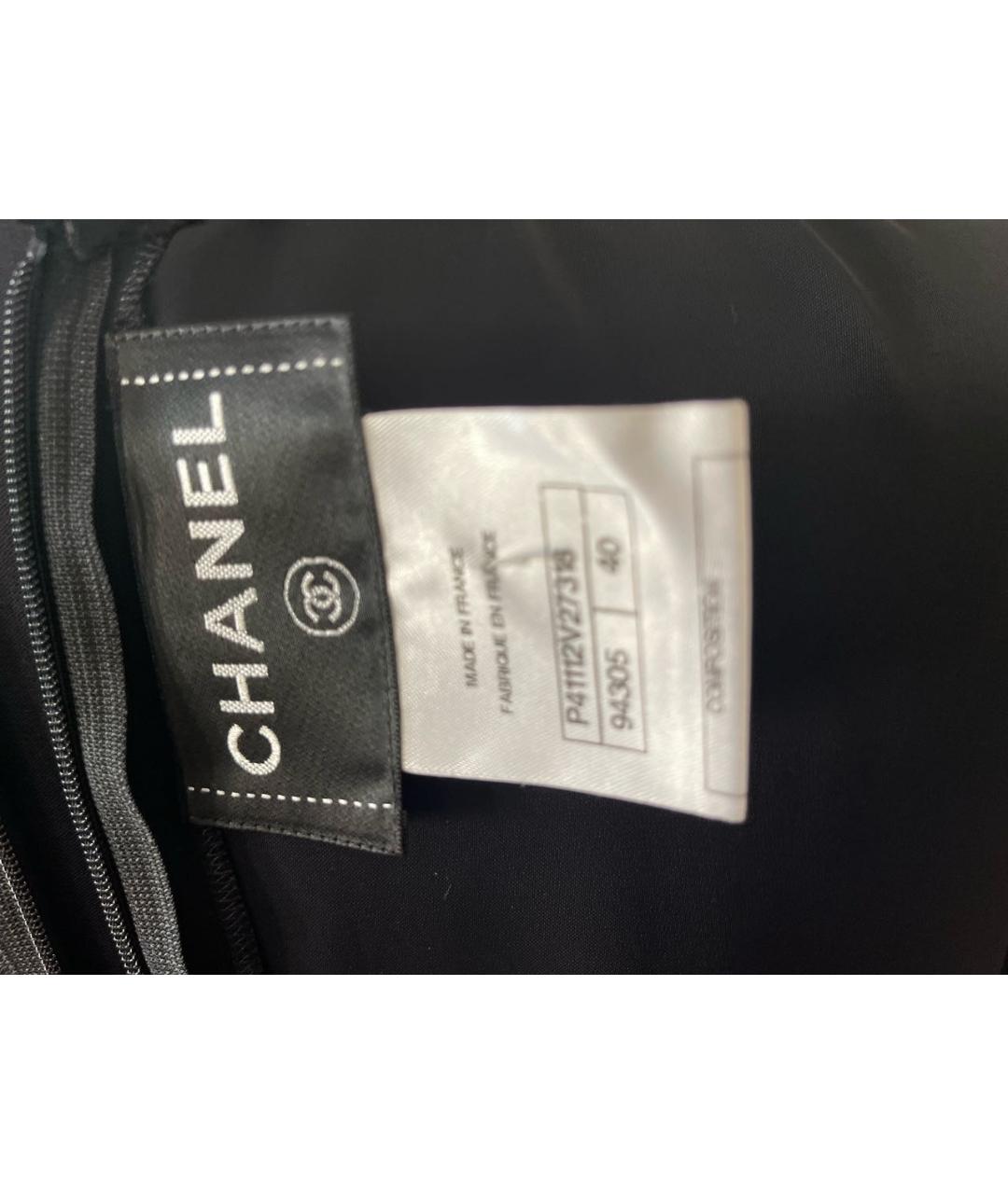 CHANEL Черное вискозное повседневное платье, фото 3