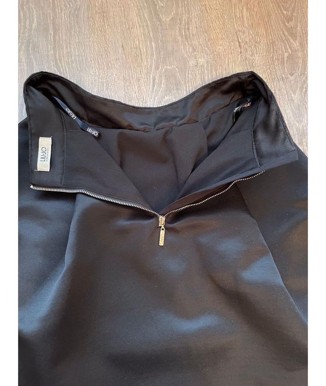 LIU JO Черная полиэстеровая юбка миди, фото 3