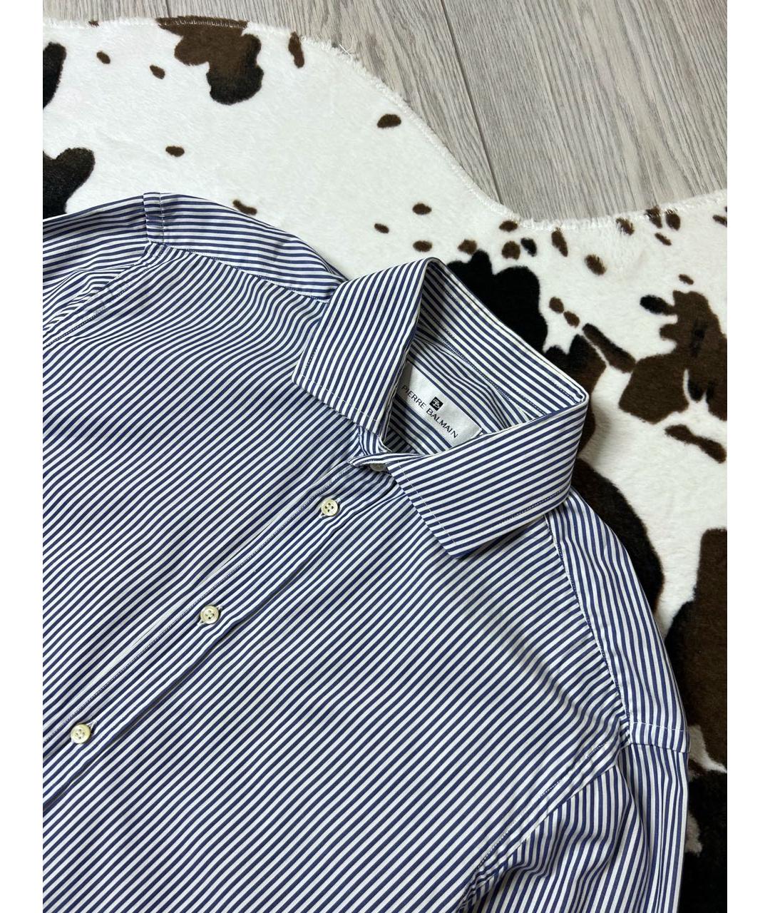 PIERRE BALMAIN Синяя хлопковая классическая рубашка, фото 4