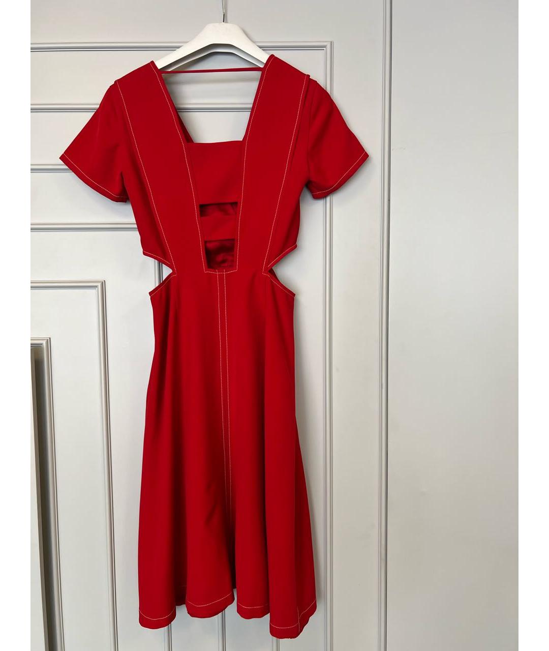 MISHA NONOO Красное полиэстеровое повседневное платье, фото 6